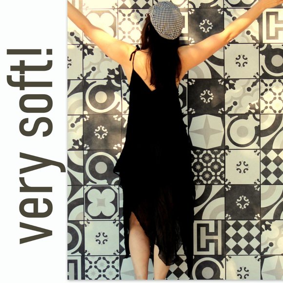 Natural Ecofriendly Cotton Soft Black Dress-One Size (XS-XL) - Picture 7 of 10